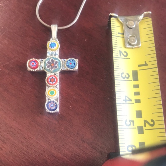 ITALIAN Sterling Silver Set Handcrafted Millefiori Artisan Glass Bought In Italy - Picture 7 of 10